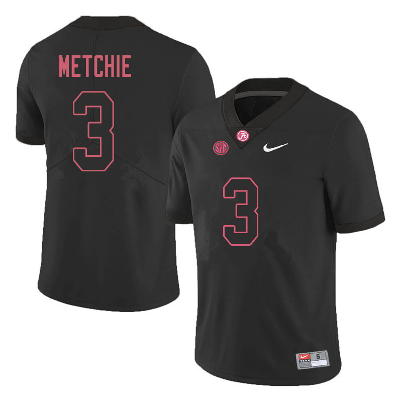 Alabama Crimson Tide Men's John Metchie #3 Black NCAA Nike Authentic Stitched 2019 College Football Jersey PA16Y42MS